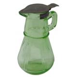 Vintage Uranium Glass Syrup Pitcher 6"