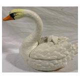 Ceramic Swan Toureen - 17 x 15 x 8