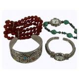 Lot of Bracelets, Butterfly Cuff & 2 Watches