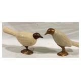 2 Metal Bird Statues - 5.5 x 8 x 2.5