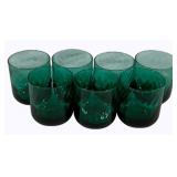 7 Anchor Hockings Teal Swirl Rock Glasses