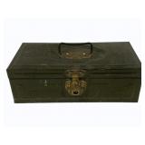 Metal Box, locked, no key, 6.5 x 14 x 5