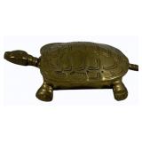 Vintage Brass Turtle Trinket Box - 6.5 x 3.5 x 2
