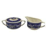 Blue/White Cream & Sugar Bowl - 3"