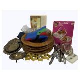 Lot of Assorted Items - Tablecloth, Silverware