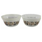 Pair of Vintage Milk Glass Mixing Bowls