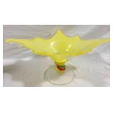 Art Glass Compote - 17.5 x 13 x 7.5