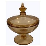 Pink Glass Jar w/ Lid - 6.5"