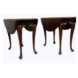 Matching Pair Queen Anne Drop Side Tables