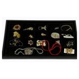 10 Pins, 3 Necklaces, 3pr of Earrings