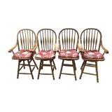 4 Swivel Stools w/ Cushions - 21 x 20 x 46