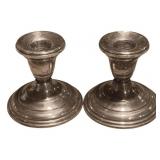 2 Weighted Sterling Arrowsmith Candleholders