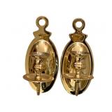 2 Brass Candle Sconces - 6 x 2.5
