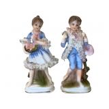 2 Ceramic Figures - 7" Tall