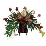 Faux Flower Arrangement w/ Vase - 6.5 x 10 x 6.5