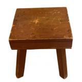 Primitive Wood Stool - 11 x 11 x 12.5