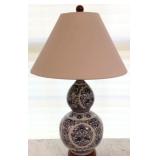 Blue/White Double Gourd Lamp - 27" Tall