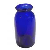 Art Blue Glass Vase - 6"