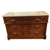 Victorian Walnut Marble-Top Dresser