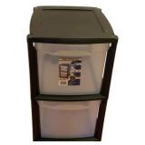 Plastic 2 Drawer Storage Bin - 18 x 16 x 25