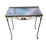 Glass Top Outdoor Side Table - 16.5 x 24 x 22