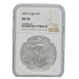 2022 MS70 Eagle Silver Dollar in Case