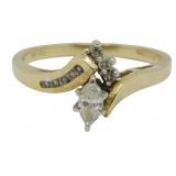 14K Gold and Diamond Ring, Ring Size: 6