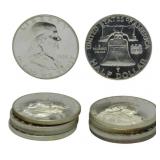 10 1961 Franklin Half Dollars