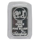Silver Towne 1 Silver oz Bar in Protector