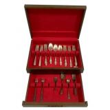 Wood Flatware Box w/ 23pcs Silver plated Flatware