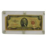 1953 Red Seal 2 Dollar Star Note in Case
