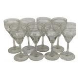 8 Vintage Wine Glasses 5"