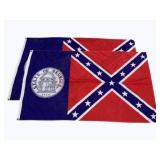 2 Georgia Flags - Nylon - 59 x 34
