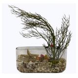 Glass Vase w/ faux plant decor -16 x 21