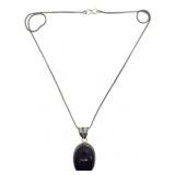 Amethyst Pendant Necklace with Chain