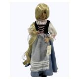 Porcelain Rapunzel Doll w/ Stand by Knowles - 16"