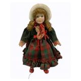 Marian Yu Porcelain Doll w/ Stand - 15"