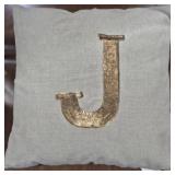 Sequin "J" Pillow
