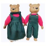 Set of Ceramic Bear Dolls - 14.5