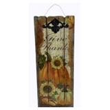 Give Thanks Sign 23.5 x 9.5