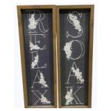 Pair Bathroom Wall Art 24 x 8