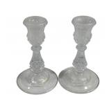 Pair 7" Glass Candlesticks