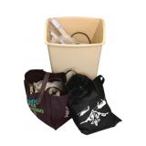 Lot of Assorted Items - Trash Can, Bags & More