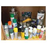 Lot of Assorted Spray Paints, Paints & More