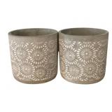 2 Ceramic Planters - 5.5 x 5.5