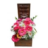 Wood Flower Decoration - 24 x 26 x 12