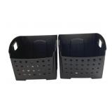 2 Plastic Storage Totes - 13 x 11 x 12