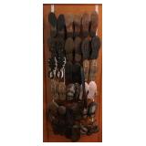 Lot of Assorted Men's Shoes w/ Shoe Rack - Size 8