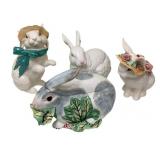 3 Decor Bunny Items, 1 Trinket Box