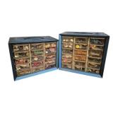 Two Vintage Storage Boxes Filled w/ Buttons